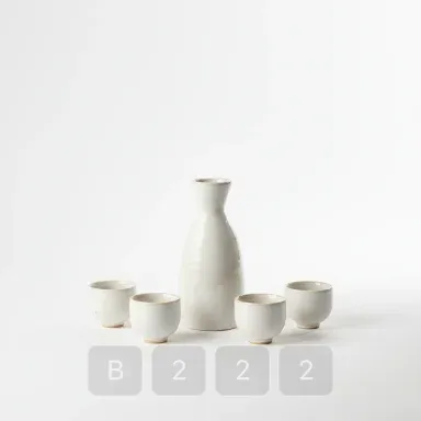 B222-04 Artisan Refined Ceramic Sake Set - View 1