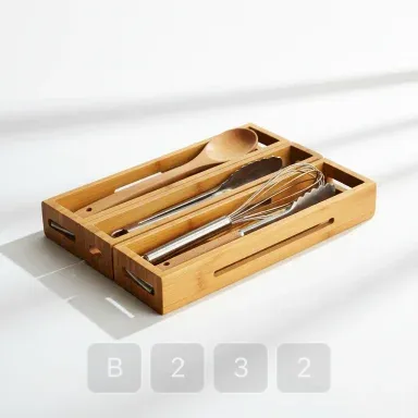 B232-03 Classic Stately Bamboo Drawer Dividers - View 1