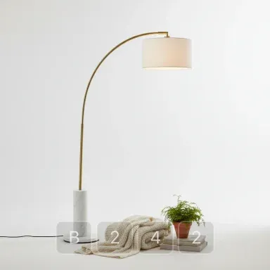 B242-02 Modern Refined Brass Floor Lamp - View 1