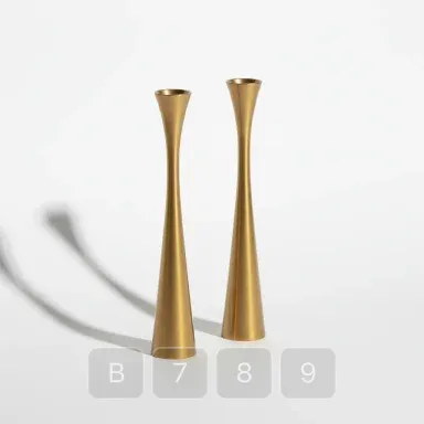 B789-02 Atelier Exceptional Brass Candlesticks - View 1